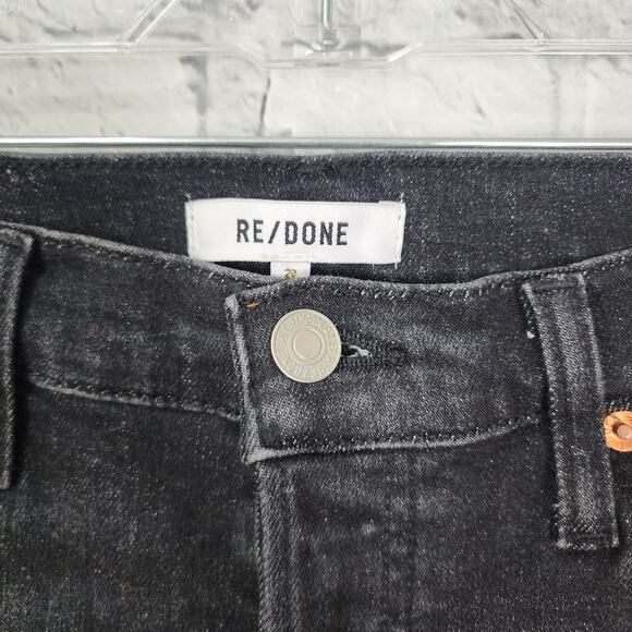 Redone 90's high rise ankle crop Sz 29 extra stretch onyx fade A11N inseam 27" - Picture 3 of 5